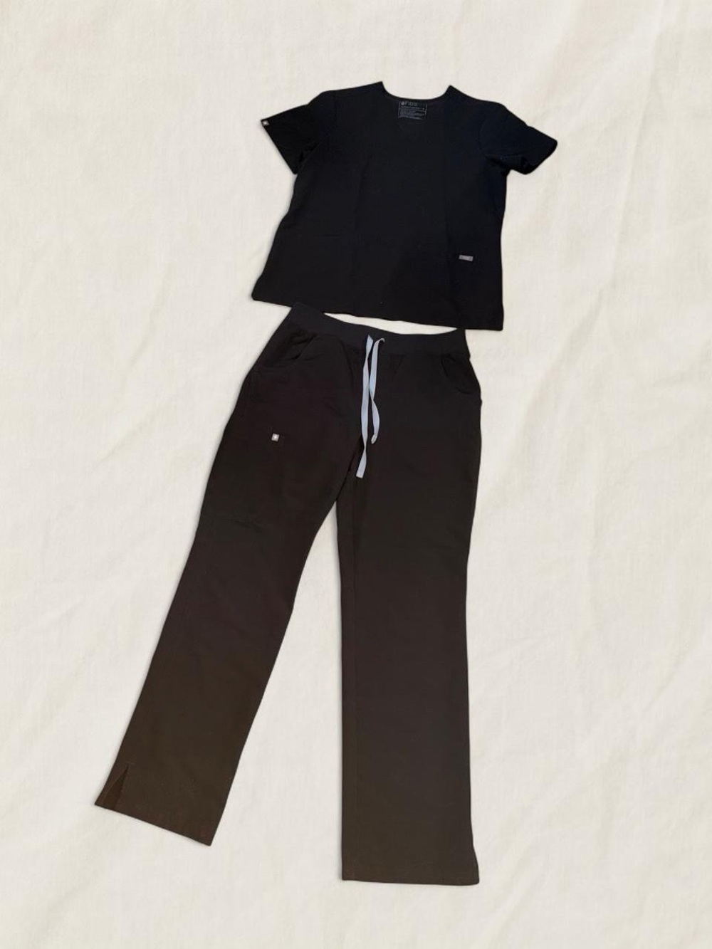 Figs Black Women's Scrub Top and Pants Set